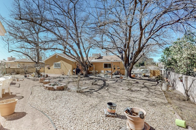 view of yard featuring a fenced backyard and a patio