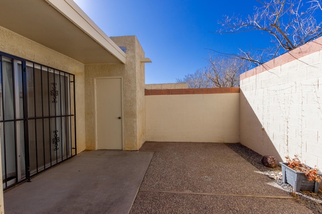 view of patio featuring a fenced backyard