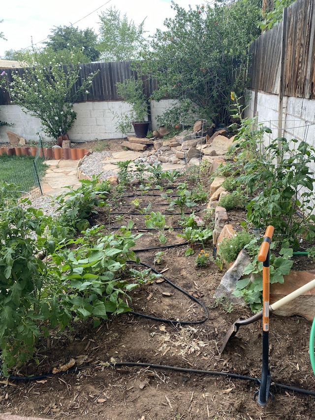 view of yard with fence