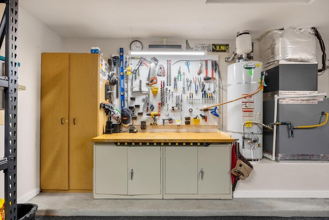 interior space featuring strapped water heater