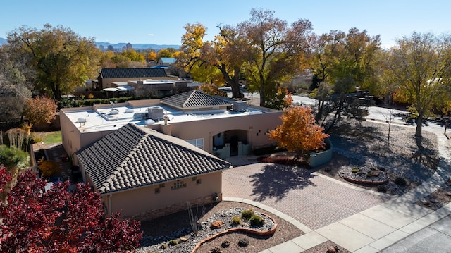 aerial view with a mountain view