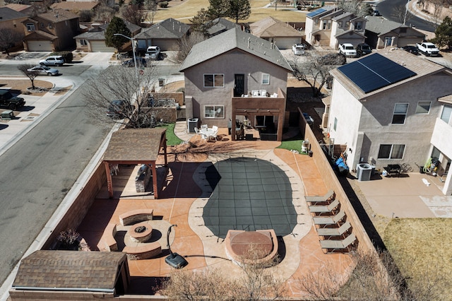 aerial view featuring a residential view