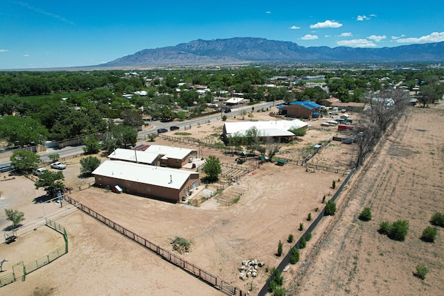 aerial view featuring a mountain view and a rural view