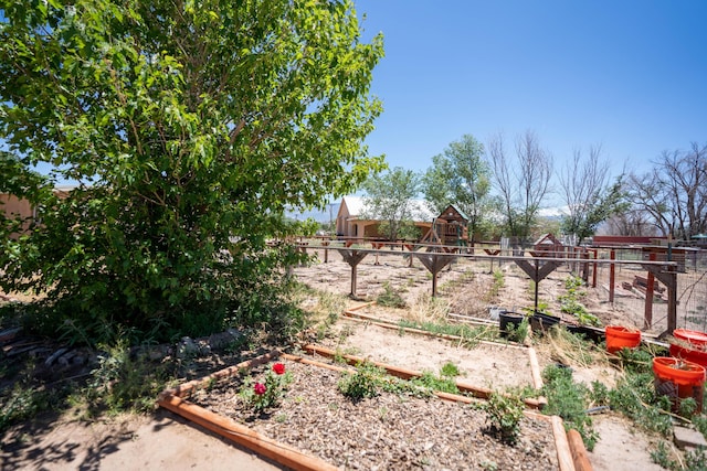 view of yard with fence