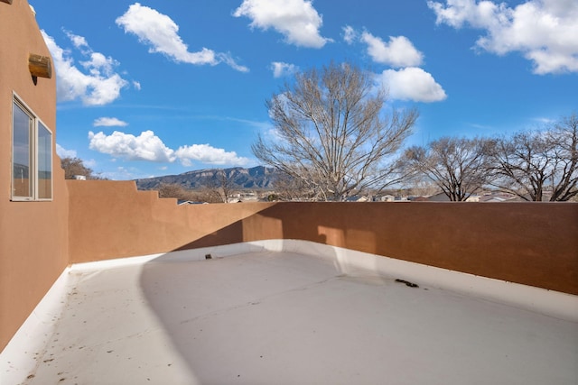 exterior space with a mountain view