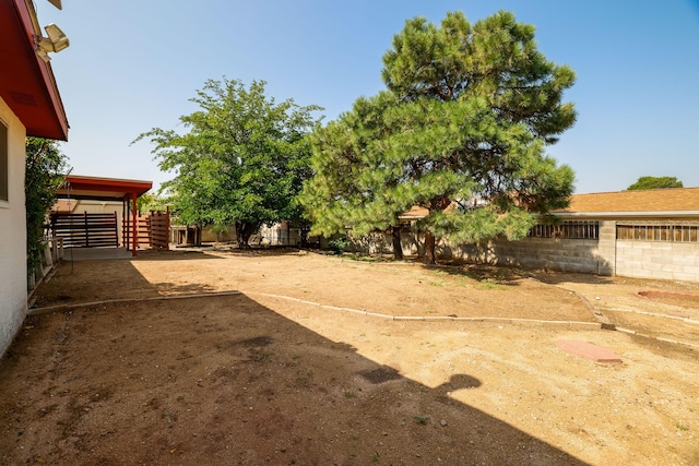 view of yard with fence