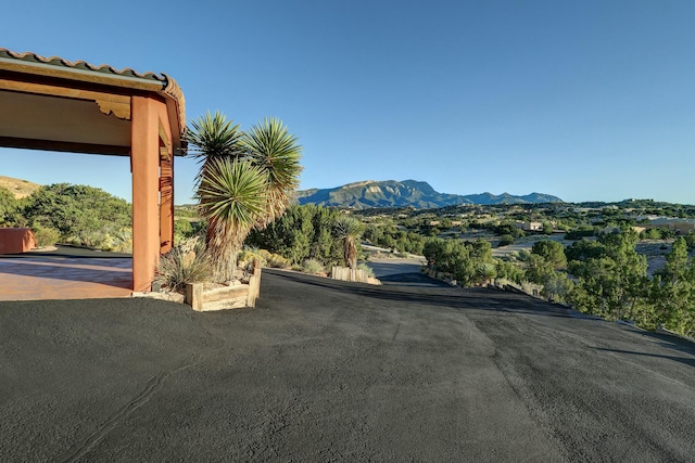 view of road featuring a mountain view