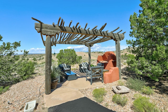 view of patio with a pergola