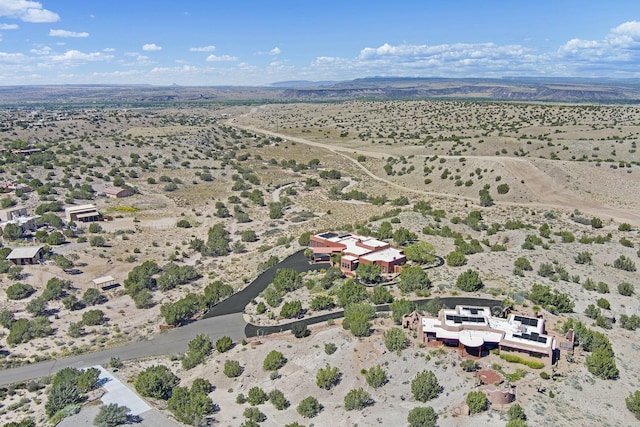 bird's eye view featuring a desert view