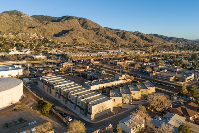 birds eye view of property featuring a mountain view