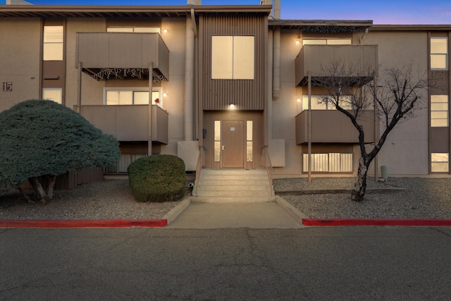 view of front of home featuring stucco siding