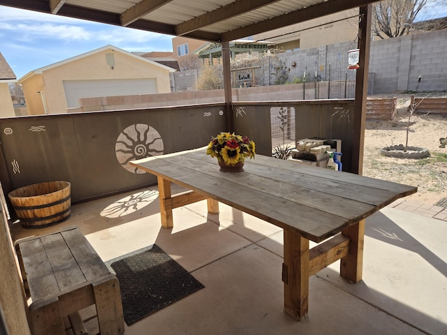 view of patio / terrace with fence