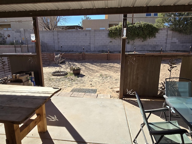 view of patio with a fenced backyard