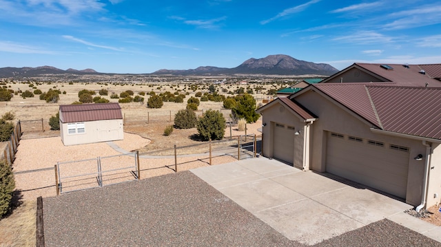 exterior space with a desert view