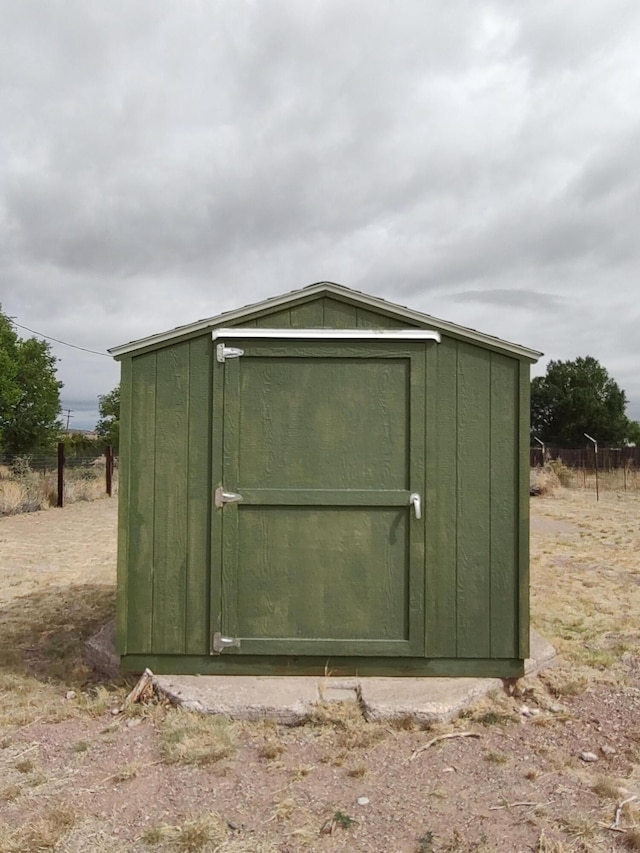 view of shed