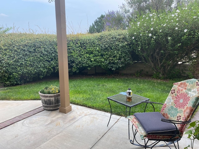 view of patio featuring a fenced backyard