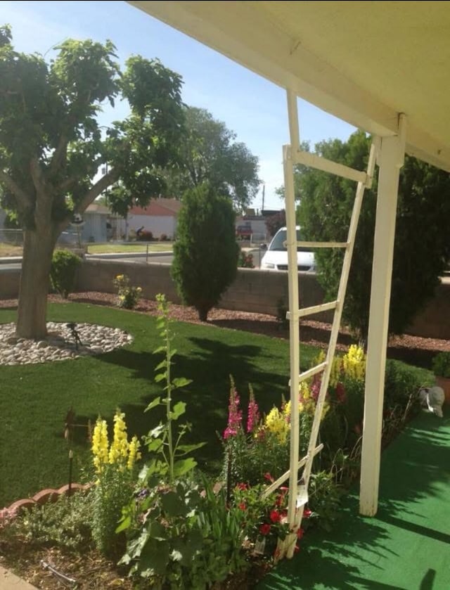 view of yard with fence