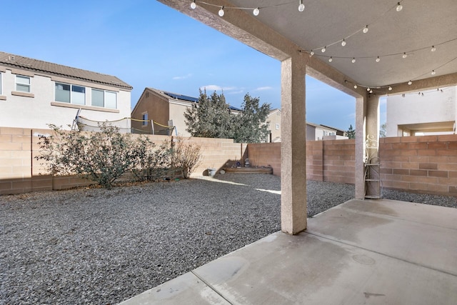 view of patio with a fenced backyard