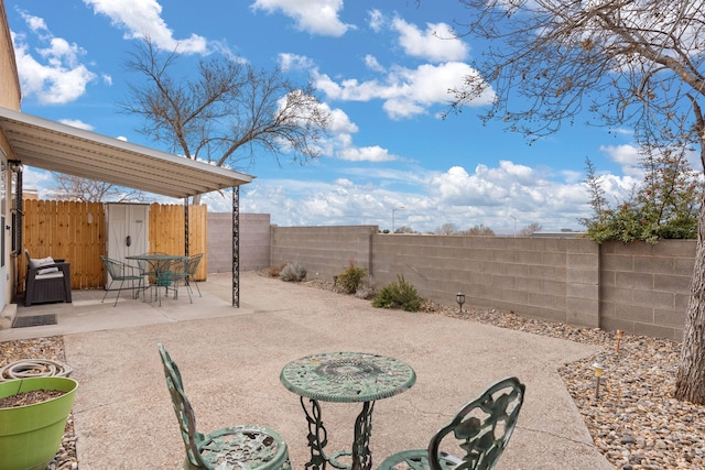 view of patio / terrace with a fenced backyard