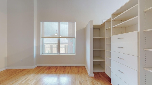 spacious closet with wood finished floors