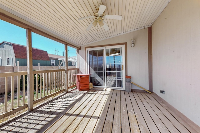 deck featuring ceiling fan