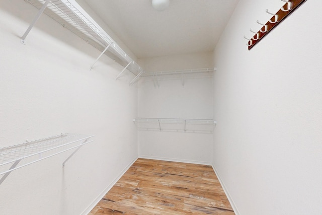 spacious closet with light wood-style flooring