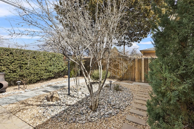 view of yard featuring fence