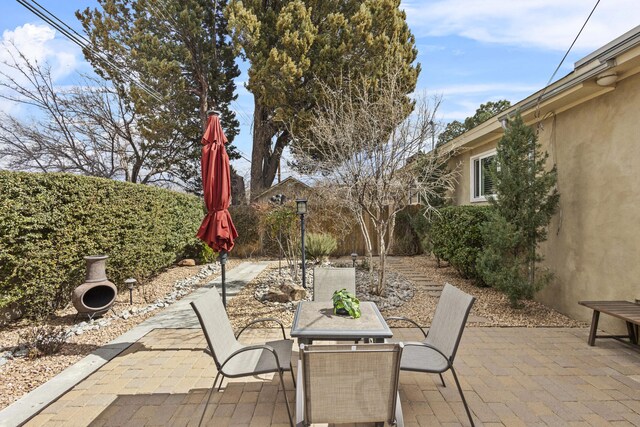 view of patio / terrace featuring outdoor dining area