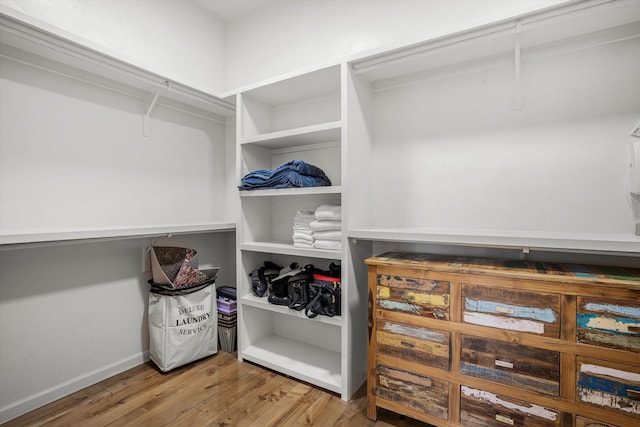 spacious closet featuring wood finished floors