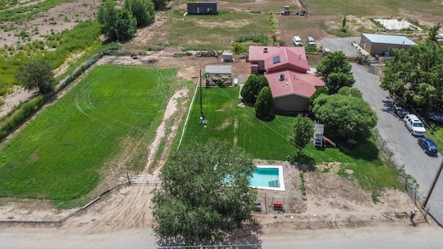 aerial view with a rural view