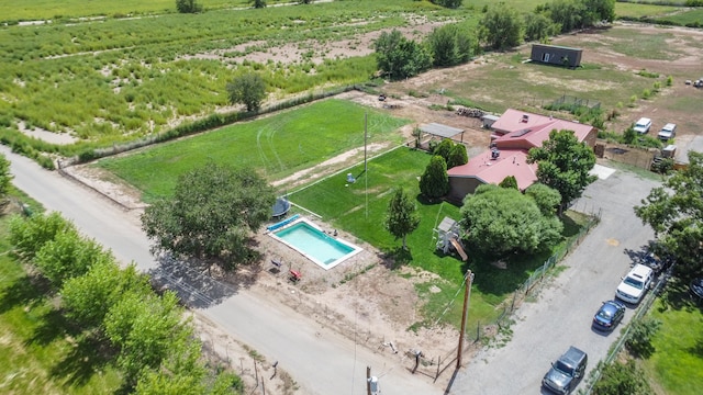 drone / aerial view with a rural view