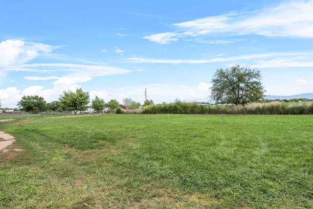 view of yard with a rural view