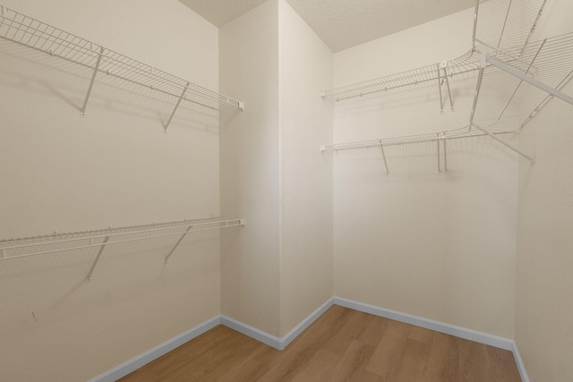 spacious closet with wood finished floors