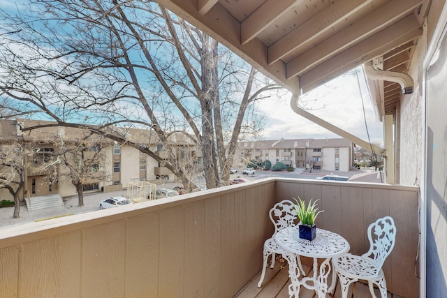 balcony with a residential view