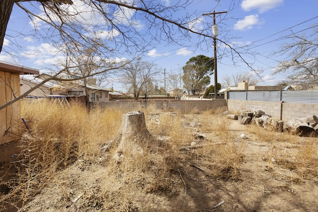 view of yard with fence