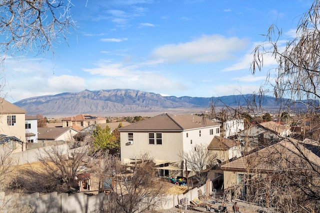 property view of mountains featuring a residential view