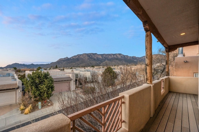 balcony with a mountain view