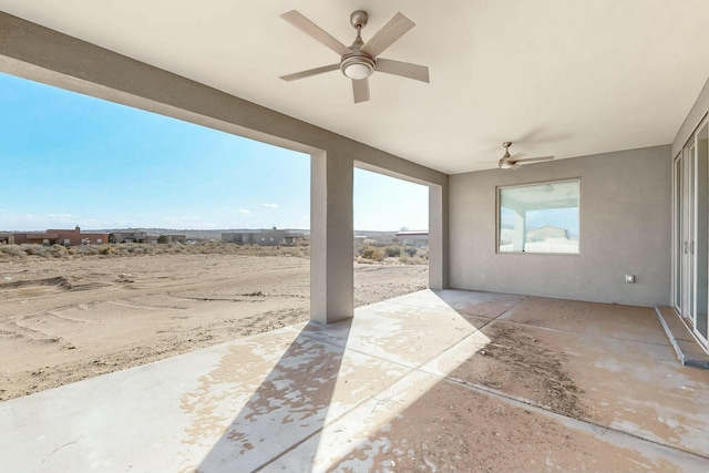 view of patio with a ceiling fan