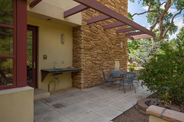 view of patio with outdoor dining space