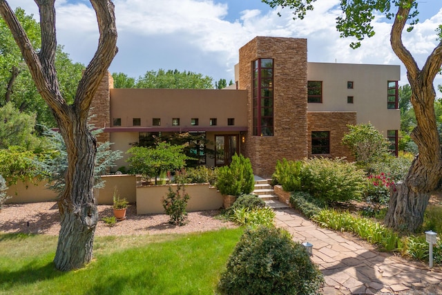 927 Camino Vista Rio, Bernalillo, NM 87004 - view of front facade with stone siding and stucco siding