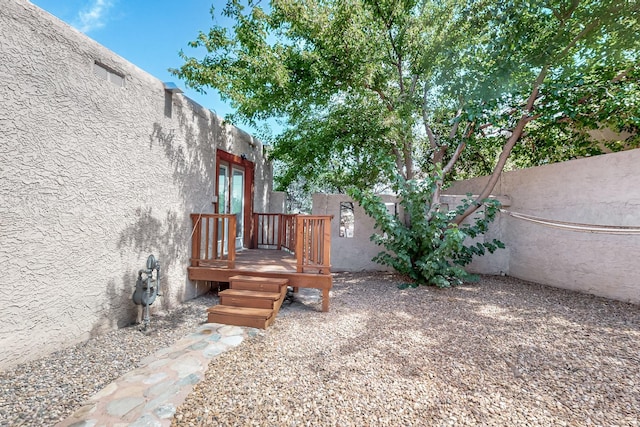 view of yard with fence