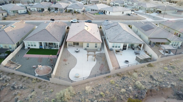 bird's eye view with a residential view