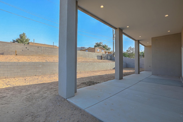 view of patio featuring a fenced backyard