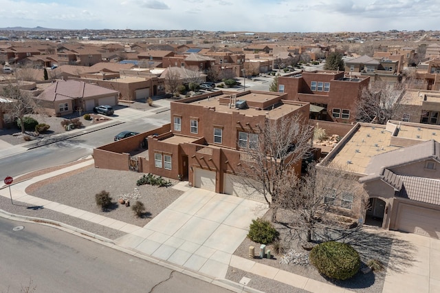 bird's eye view with a residential view