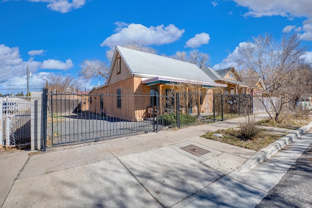 view of home's exterior featuring a fenced front yard