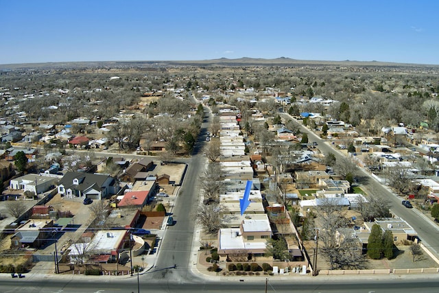 bird's eye view featuring a mountain view and a residential view