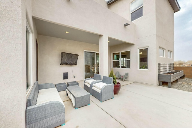 view of patio with an outdoor hangout area