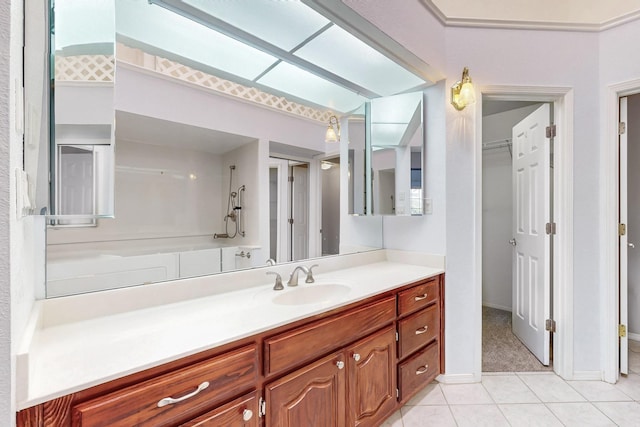 bathroom featuring vanity and tile patterned floors