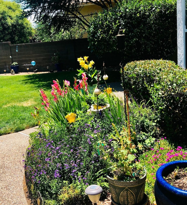 view of yard featuring fence