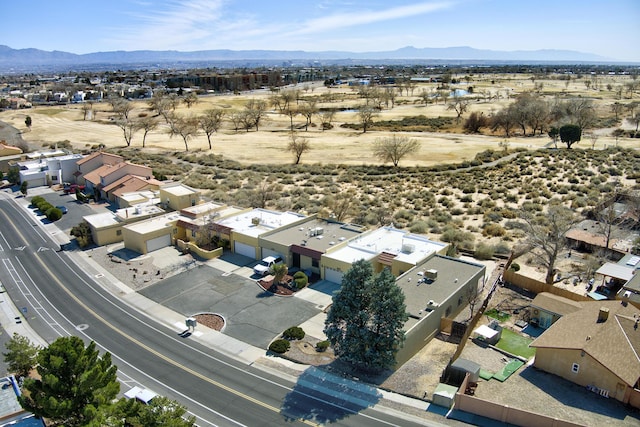 aerial view with a mountain view and a residential view